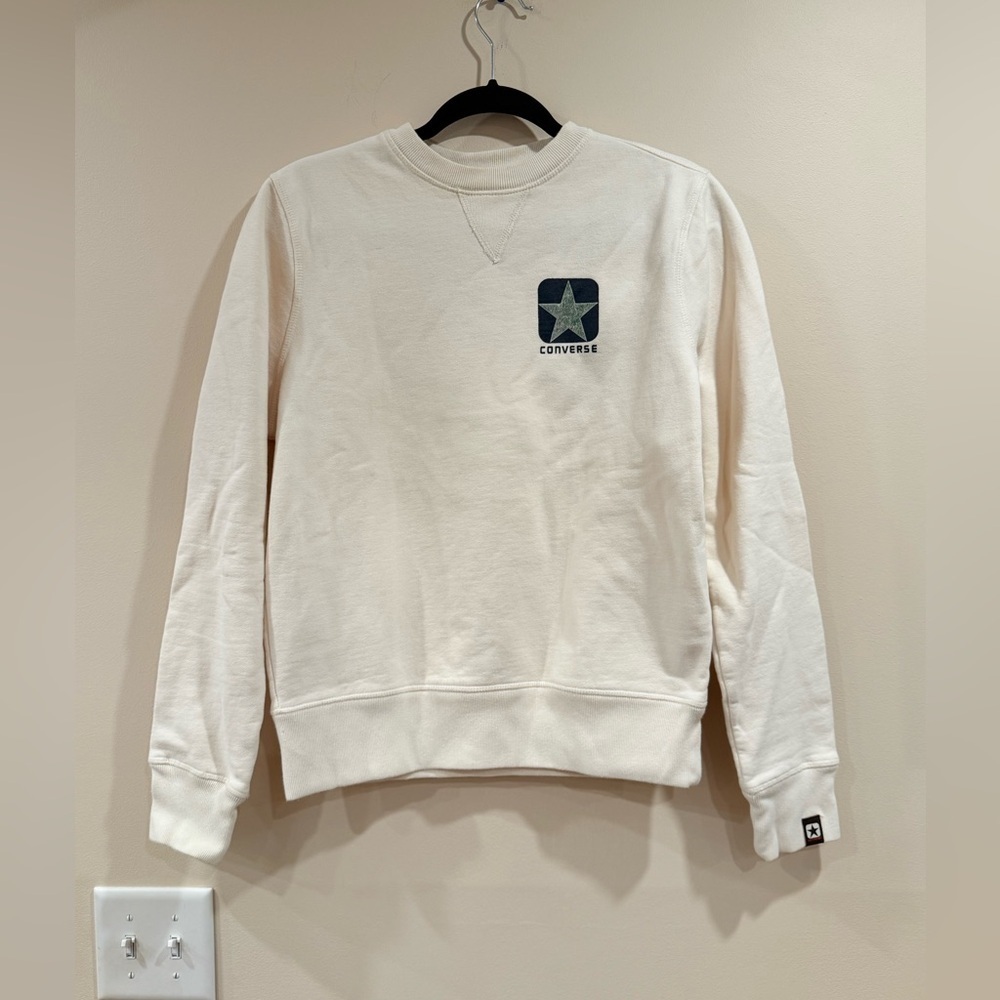🔥Converse Vintage Unisex Cream Sweatshirt Sz S NWOT🔥